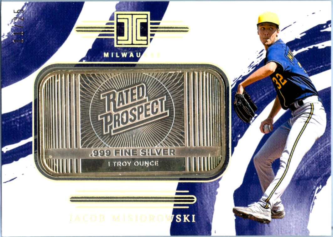 Jacob Misiorowski RC 2024 Impeccable Rated Prospect Silver Bar Rookie SP 11/25