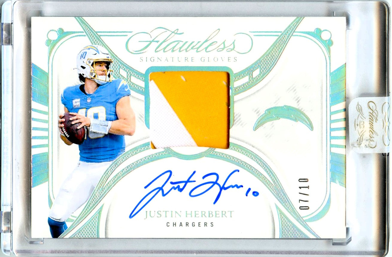 Justin Herbert 2024 Flawless Holo Silver Glove Patch Auto SP 7/10