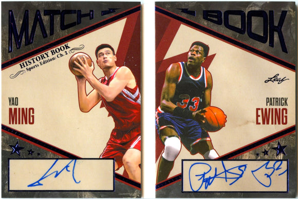 Product Yao Ming Patrick Ewing 2025 Leaf History Book Blue Match Book Blue Booklet Dual Auto SP 4/5 Link