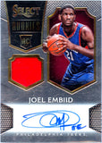 Joel Embiid RC 2014-15 Panini Select Rookie Jersey Patch Auto SP 36/199
