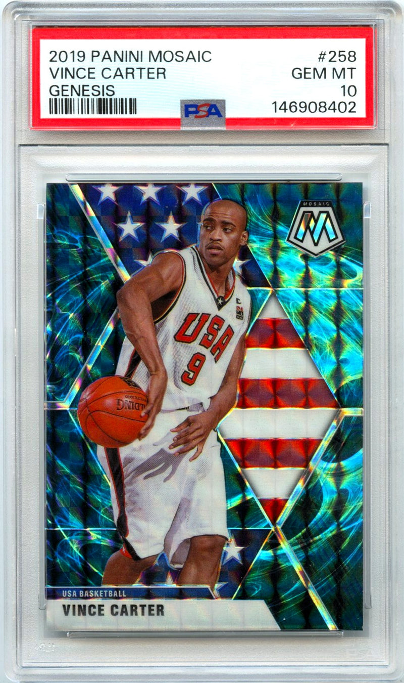 Vince Carter 2019-20 Panini Mosaic Genesis Retail SSP #258 PSA 10-1
