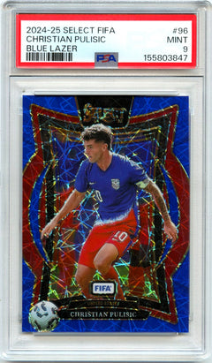 Christian Pulisic 2024-25 Panini Select Fifa Terrace Blue Lazer #96 PSA 9-1