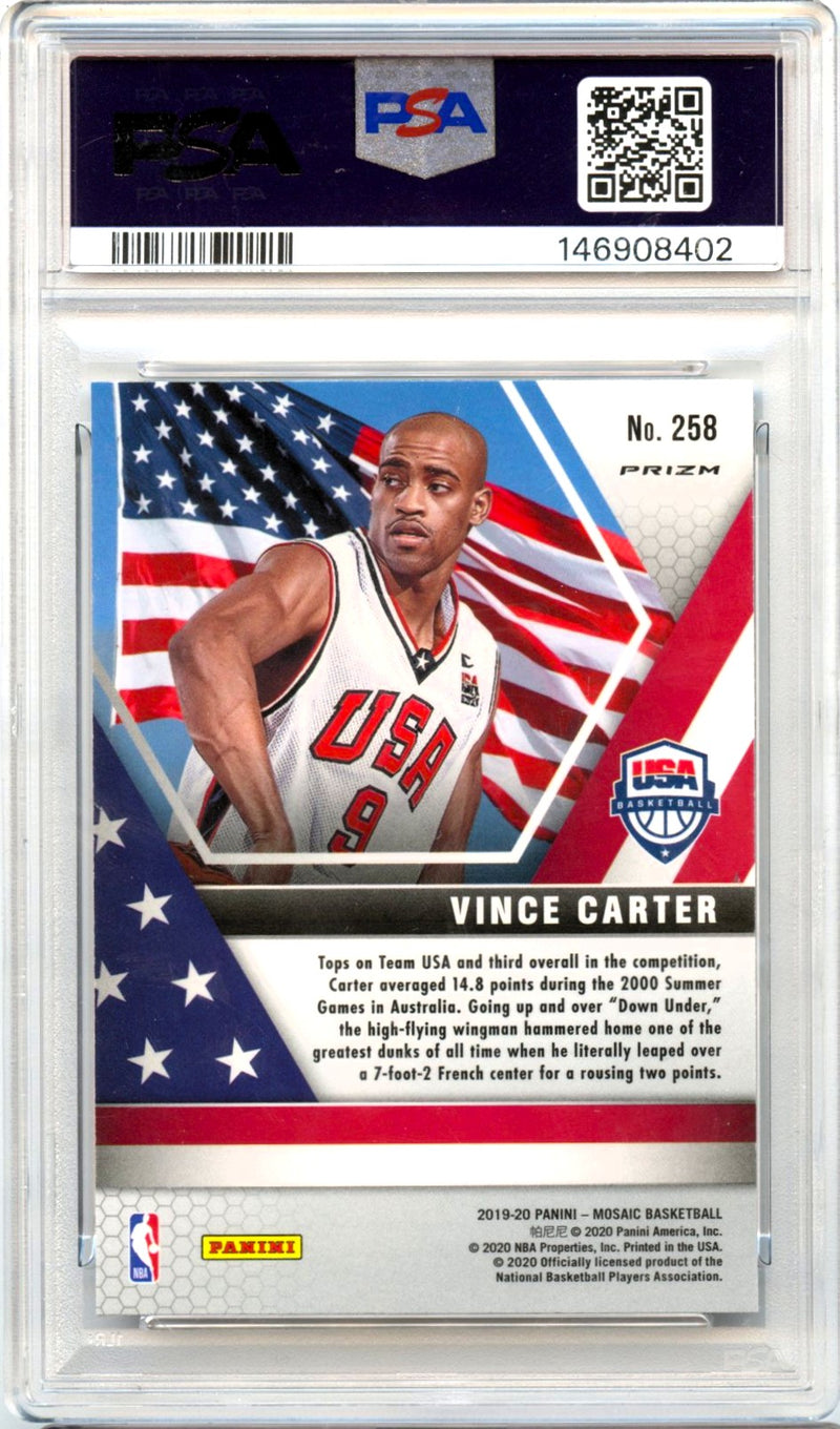 Vince Carter 2019-20 Panini Mosaic Genesis Retail SSP #258 PSA 10-2