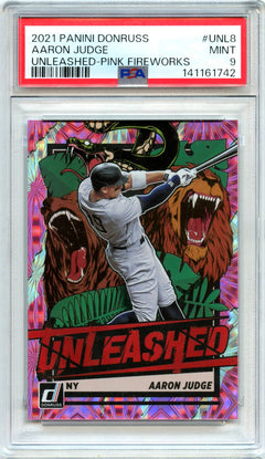 Aaron Judge 2021 Donruss Pink Fireworks Unleashed PSA 9-1