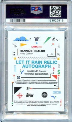 Hannah Hidalgo RC 2024 Bowman U Best Orange Geometric Let It Rain Rookie Patch Auto SP 2/25 PSA 8-2