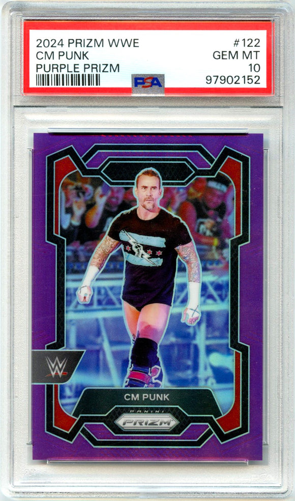 Product CM Punk 2024 Panini Prizm WWE Purple SP 46/149 PSA 10 Link
