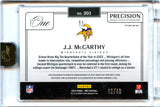 JJ Mccarthy RC 2024 Panini One Green Precision Rookie Patch Auto SP 12/40
