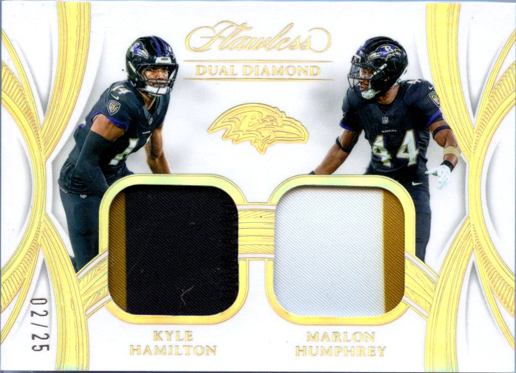 Kyle Hamilton Marlon Humphrey 2025 Flawless Dual Diamond Gold Patch SP 2/25