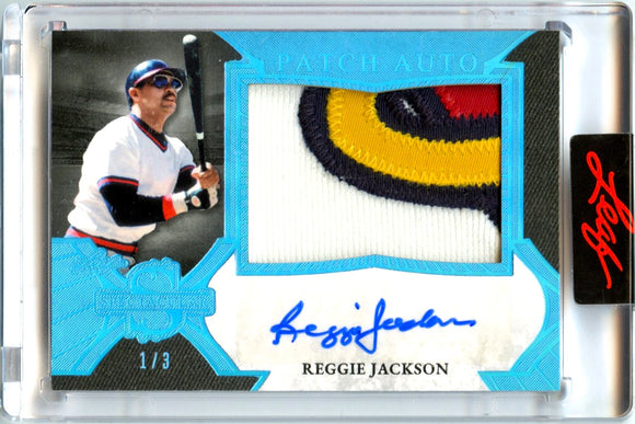Product Reggie Jackson 2025 Leaf Spectacular Blue Game Used Patch Auto SP 1/3 Link