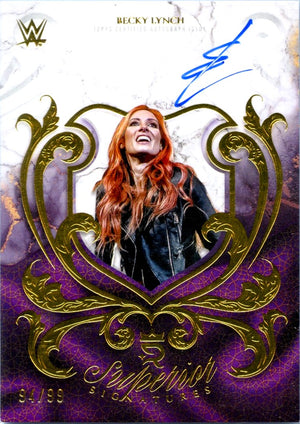 Becky Lynch 2025 Topps Royalty WWE Purple Superior Auto SP 94/99