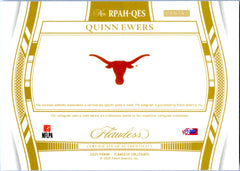 Quinn Ewers RC 2025 Flawless Collegiate Holo Silver Rookie Patch Auto SP 8/25-2