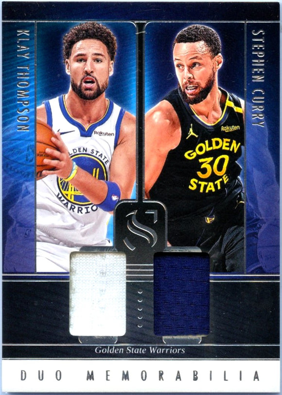 Product Klay Thompson Stephen Curry 2024-25 Panini Silhouette Duo Game Used Dual Patch Link