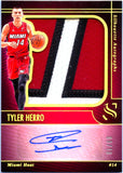 Tyler Herro 2024-25 Panini Silhouette Gold Game Used Patch Auto SP 8/10