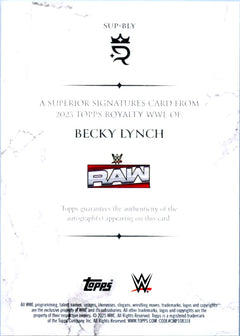 Becky Lynch 2025 Topps Royalty WWE Purple Superior Auto SP 94/99-2
