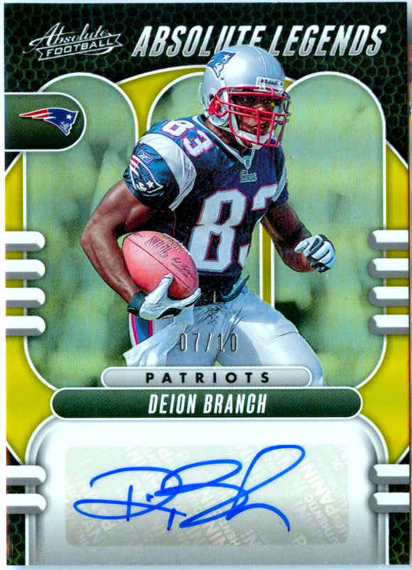 Deion Branch 2023 Panini Absolute Gold Legends Auto 7/10