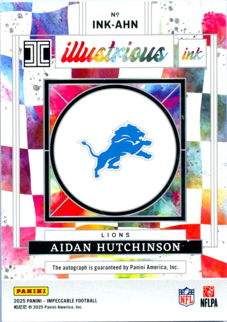 Aidan Hutchinson 2025 Impeccable Illustrious Ink Auto SP 23/25-2