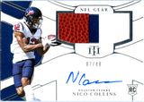 Nico Collins RC 2021 National Treasures NFL Gear Dual Rookie Patch Auto SP 7/49