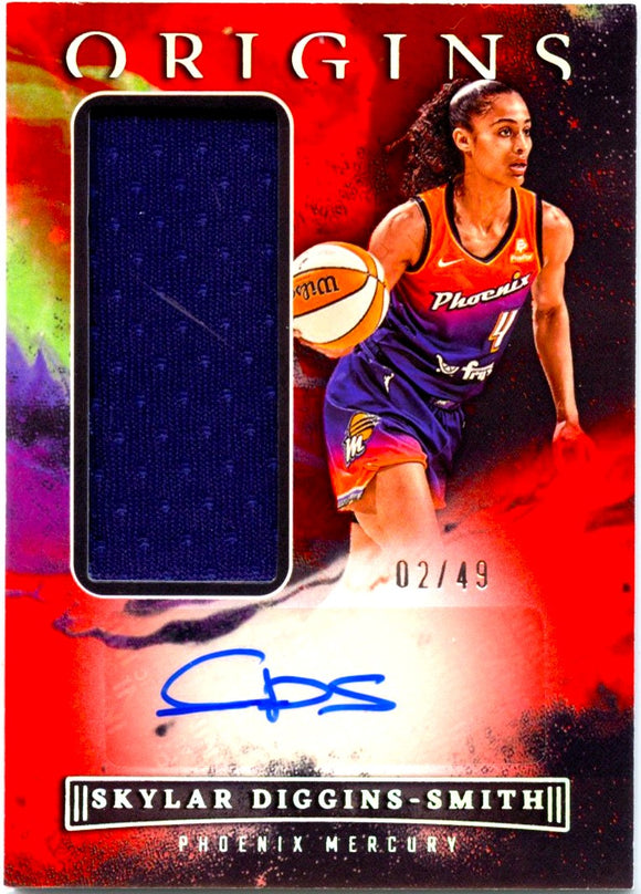 Skylar Diggins Smith 2023 Panini Origins WNBA Red Patch Auto 2/49 Mercury
