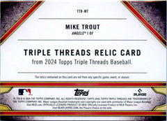 Mike Trout 2024 Topps Triple Threads Green Game Used Patch SP 9/18-2