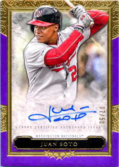 Juan Soto 2022 Topps Five Star Purple On Card Auto SP 7/50-1