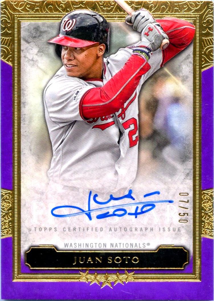 Juan Soto 2022 Topps Five Star Purple On Card Auto SP 7/50-1