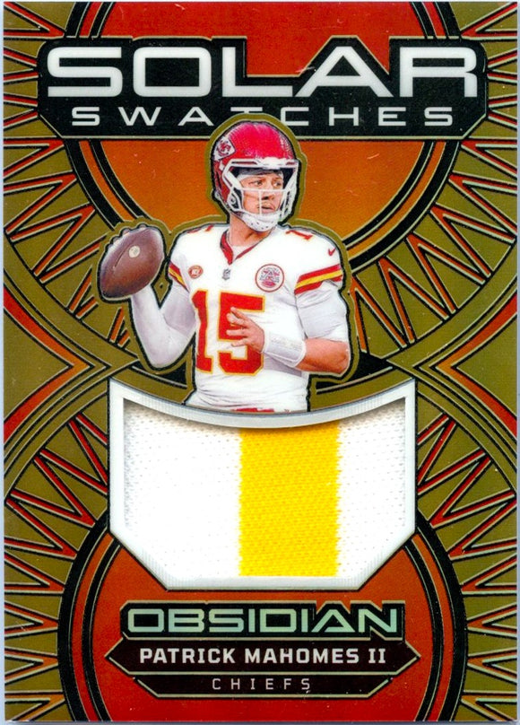 Patrick Mahomes II 2024 Panini ObsidianGold Solar Swatches Jersey Patch SP 3/10