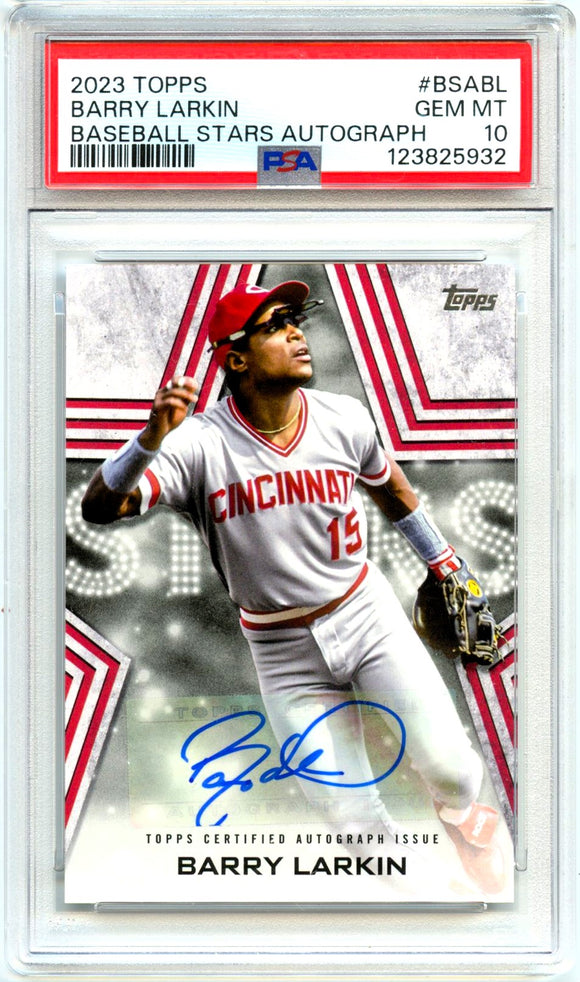 Product Barry Larkin 2023 Topps Baseball Stars Auto PSA 10 Link