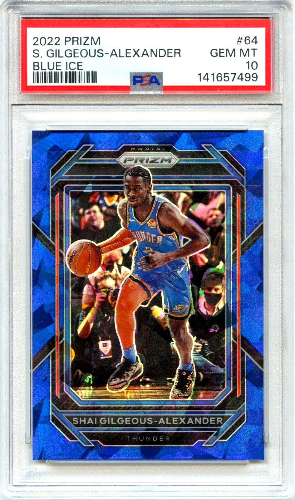Shai Gilgeous-Alexander 2022-23 Panini Prizm Blue Ice SP 35/125 PSA 10-1