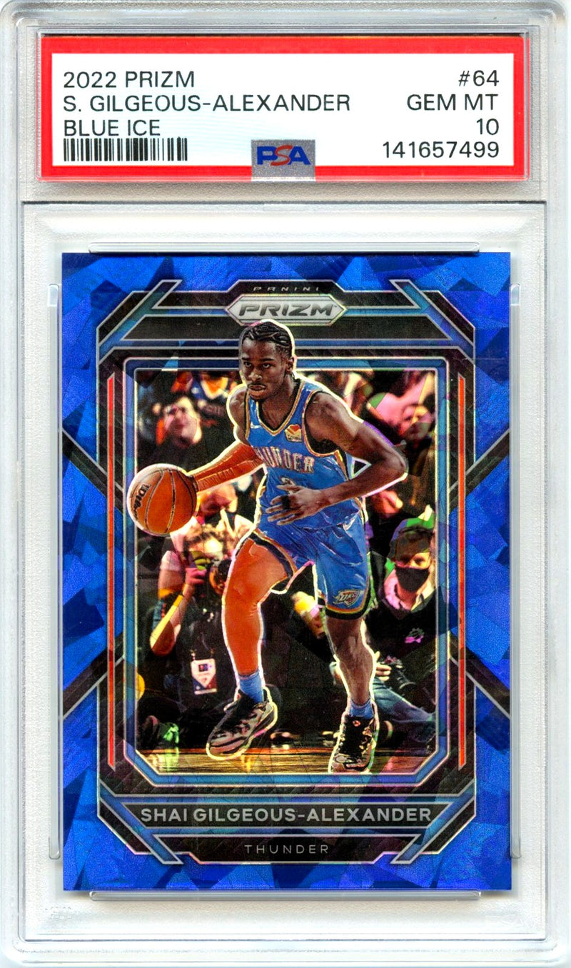 Shai Gilgeous-Alexander 2022-23 Panini Prizm Blue Ice SP 35/125 PSA 10-1