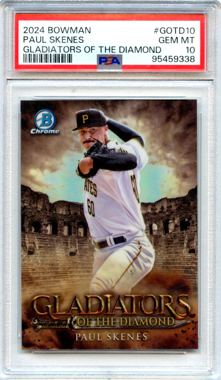Paul Skenes RC 2024 Bowman Chrome Gladiators Of The Diamond Rookie PSA 10
