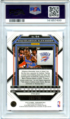 Shai Gilgeous-Alexander 2022-23 Panini Prizm Blue Ice SP 35/125 PSA 10-2