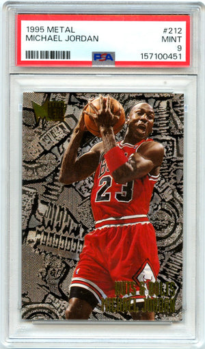 Michael Jordan 1995-96 Fleer Metal Nuts & Bolts #212 PSA 9