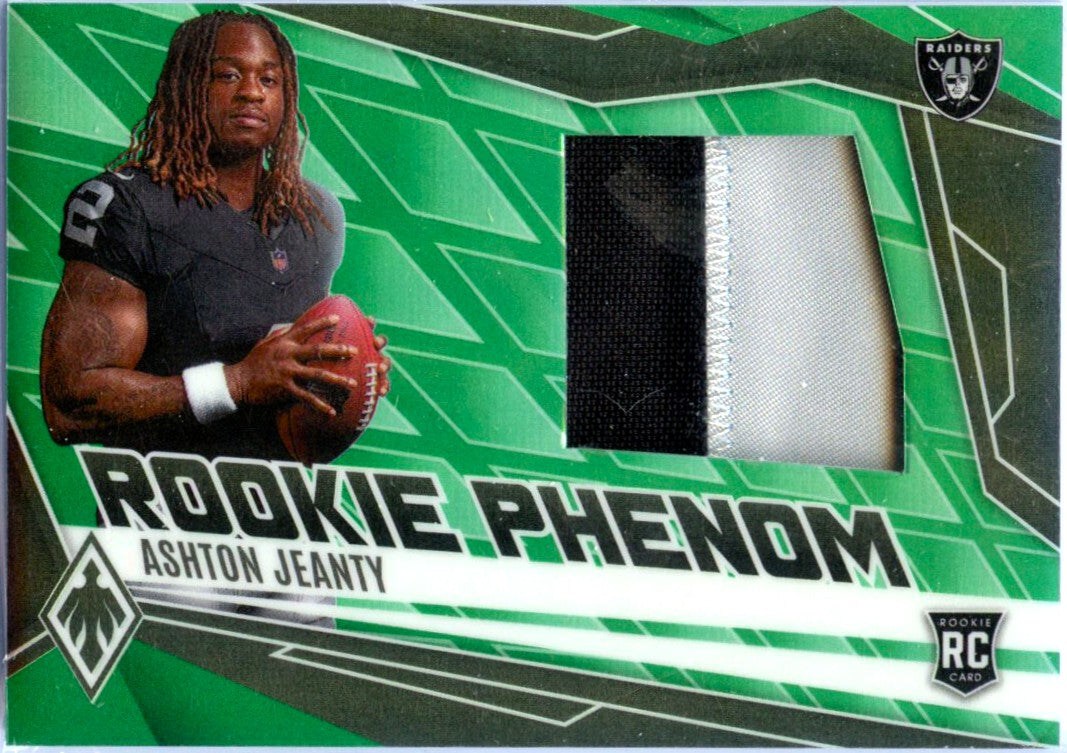 Ashton Jeanty RC 2025 Panini Phoenix Green Rookie Phenom Patch SP 31/99