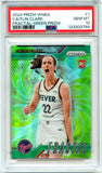 Caitlin Clark RC 2024 Panini Prizm WNBA Green Fractal Rookie #1 PSA 10