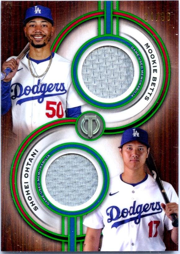 Product Mookie Betts Shohei Ohtani 2025 Topps Tribute Dual Game Used Jersey Patch SP 24/99 Link
