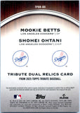 Mookie Betts Shohei Ohtani 2025 Topps Tribute Dual Game Used Jersey Patch SP 24/99
