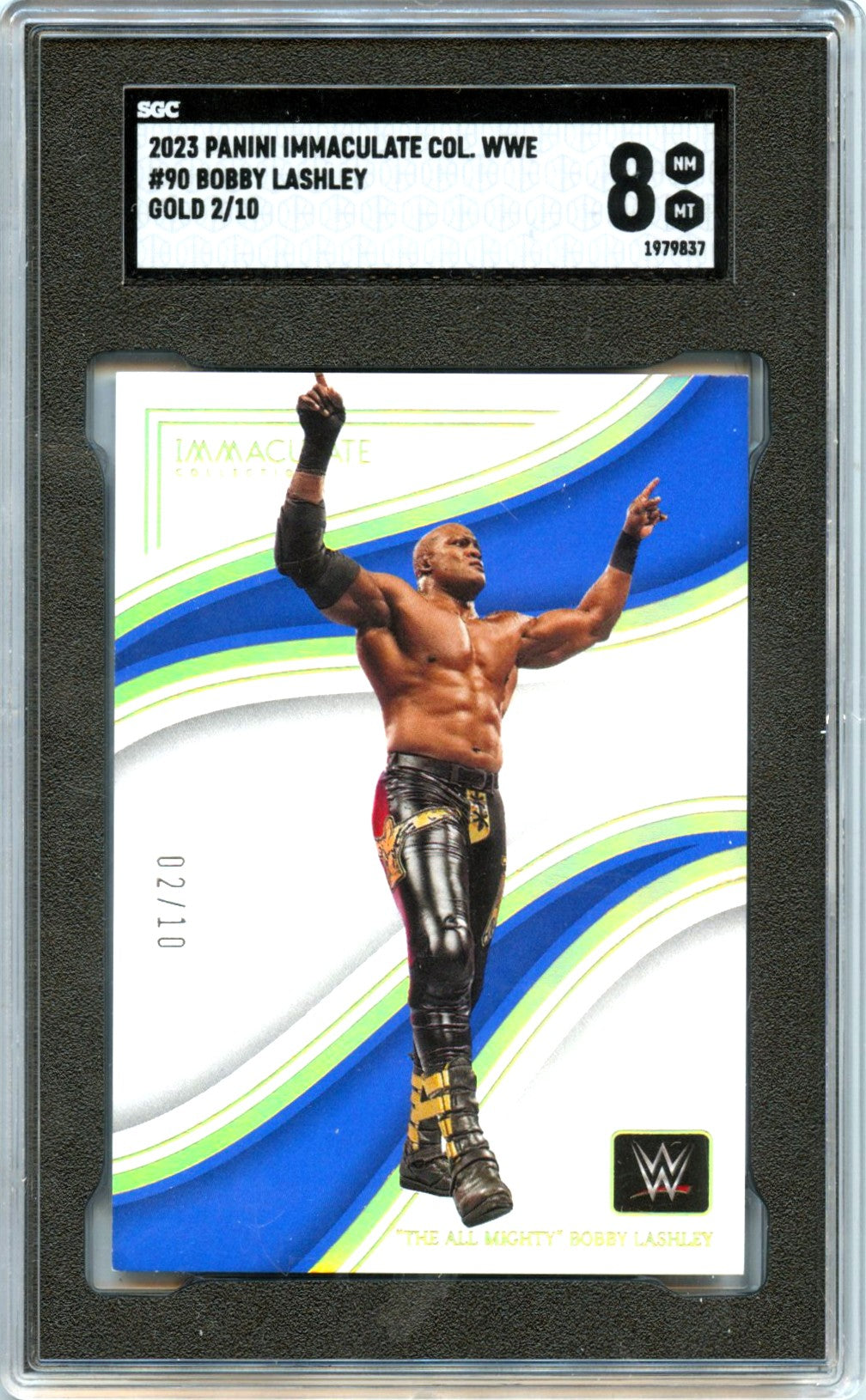 Bobby Lashley 2023 Immaculate WWE Gold SP 2/10 SGC 8