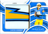 Justin Herbert 2024 Immaculate Collection Jumbo Logos Patch SP 6/10