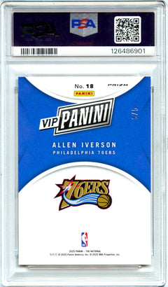 Allen Iverson 2025 Panini National Convention Gold Pack Black Gold SP 5/5 PSA 9-2