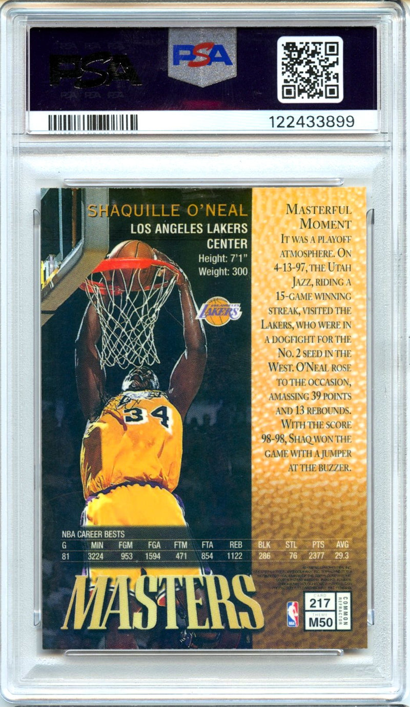 Shaquille O'Neal 1997-98 Topps Finest Masters Refractor #217 PSA 9-2