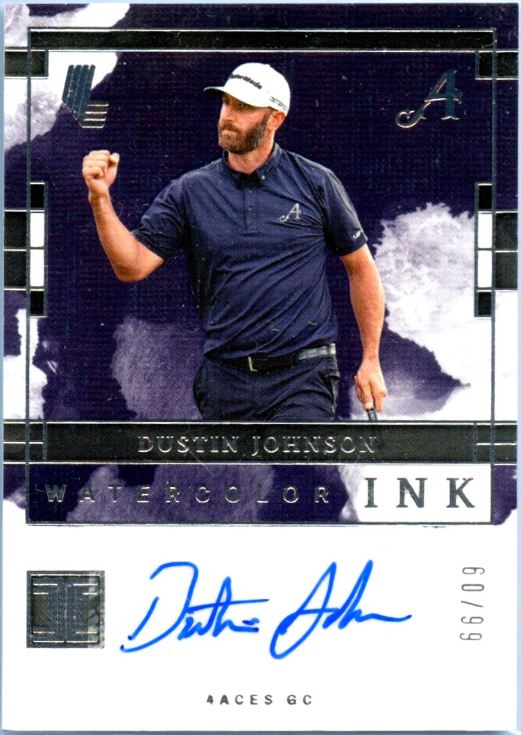 Dustin Johnson 2024-25 Impeccable Liv Golf Watercolor Ink Auto SP 60/99-1