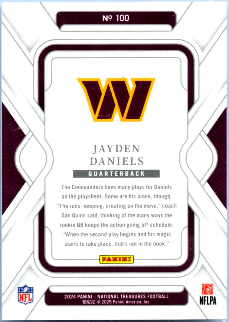 Jayden Daniels RC 2024 National Treasures Rookie SP 61/99-2
