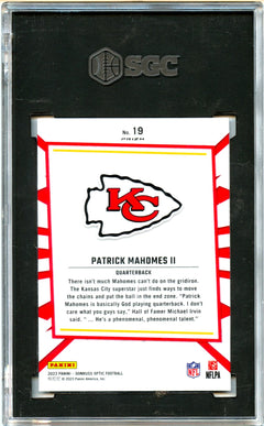 Patrick Mahomes II 2023 Donruss Optic My House! #19 SGC 10-2