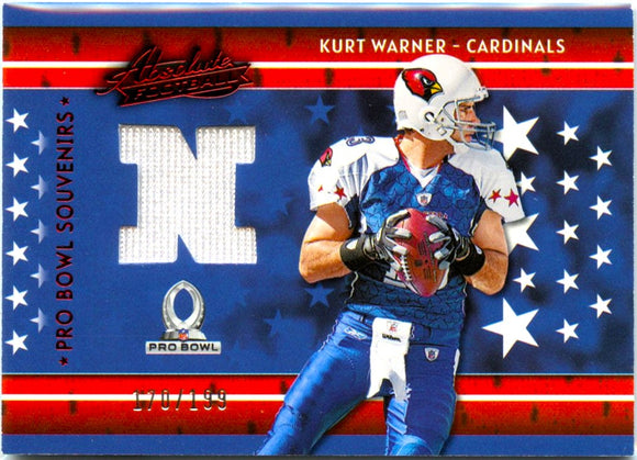 Kurt Warner 2023 Panini Absolute Red Pro Bowl Souvenirs Patch SP 170/199