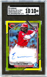 Elly De La Cruz RC 2024 Bowman Chrome Yellow Rookie Auto SP 11/75 SGC 10