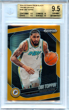 Obi Toppin 2024 Prizm Black Orange SP 41/49 BGS 9.5-1