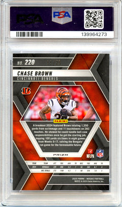 Chase Brown 2025 Panini Mosaic Cherry Blossom Choice SP 11/20 PSA 10-2