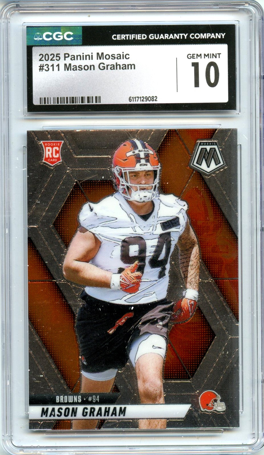 Mason Graham RC 2025 Panini Mosaic Rookie #311 CGC 10-1