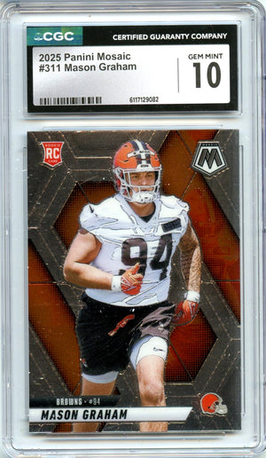 Mason Graham RC 2025 Panini Mosaic Rookie #311 CGC 10