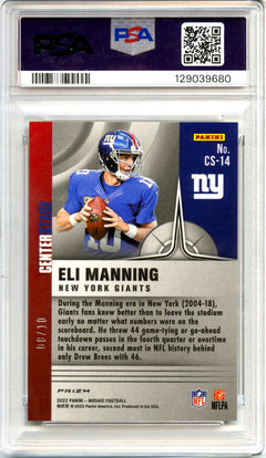 Eli Manning 2022 Panini Mosaic Gold Center Stage SP 8/10 PSA 10-2